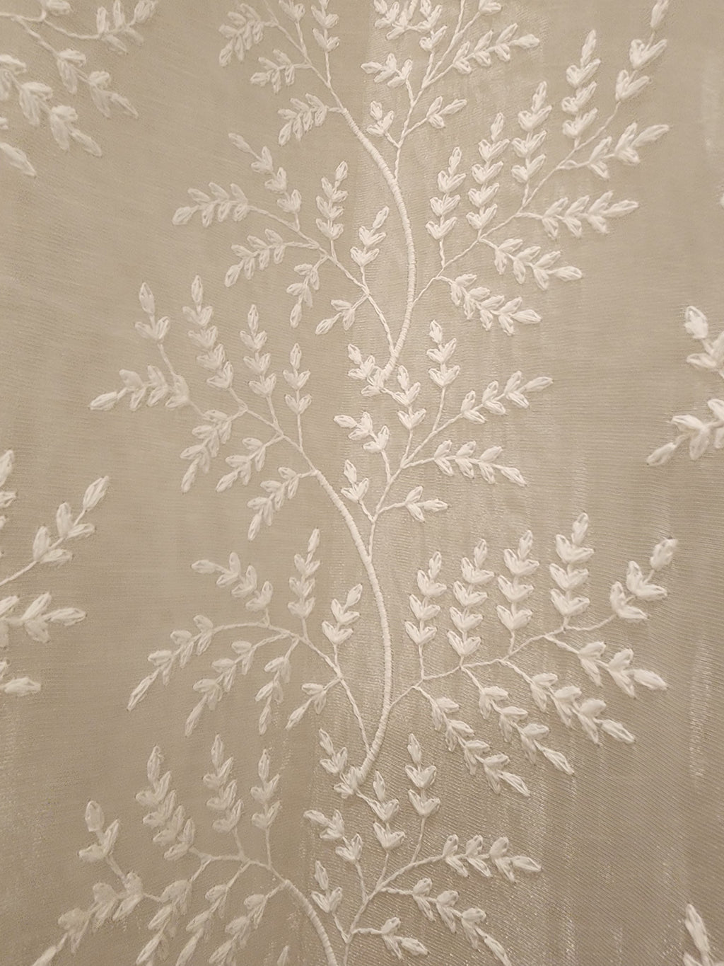 Luxury Heavy Embroidered Ivory Sheer Curtain