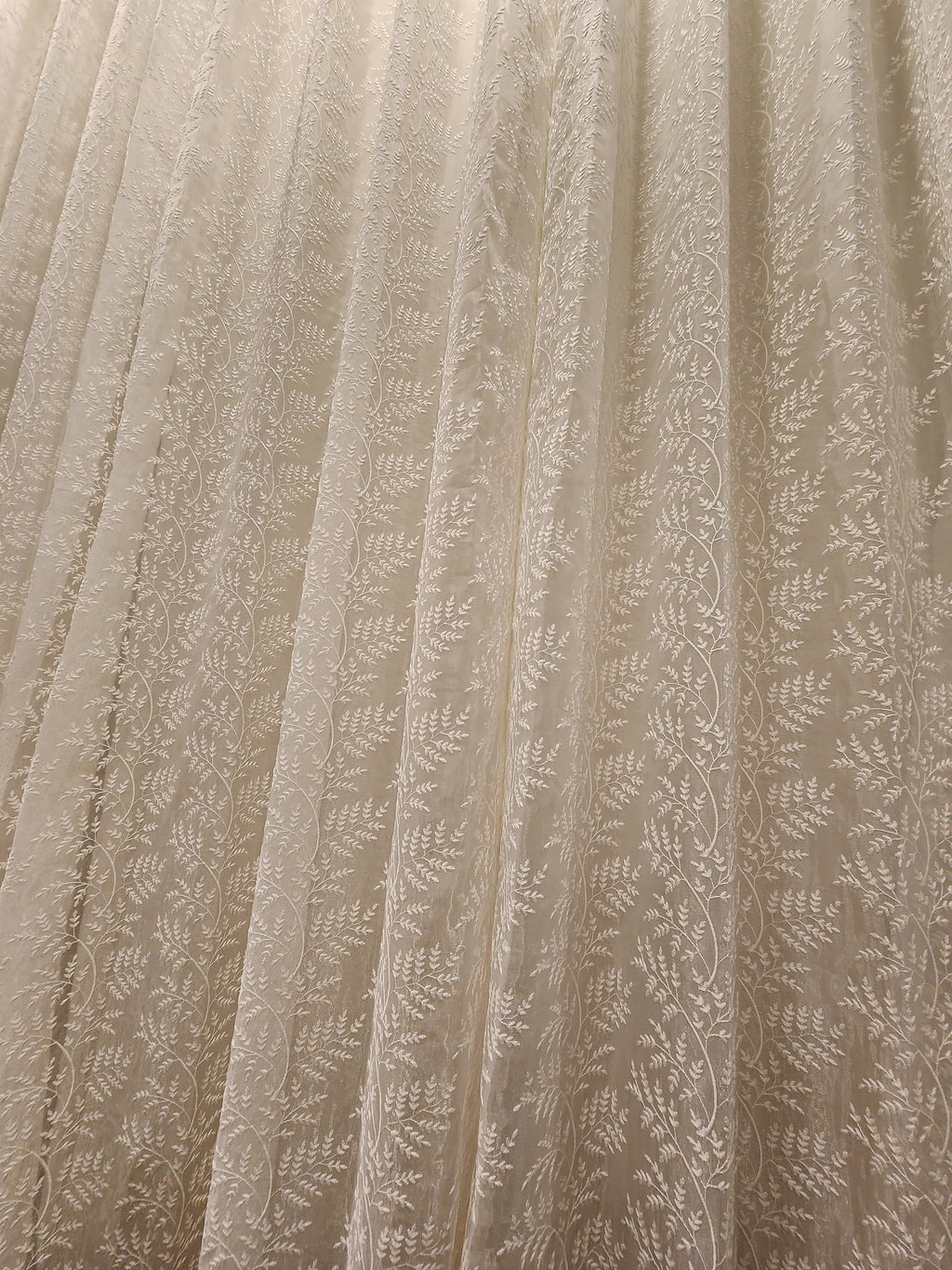 Luxury Heavy Embroidered Ivory Sheer Curtain