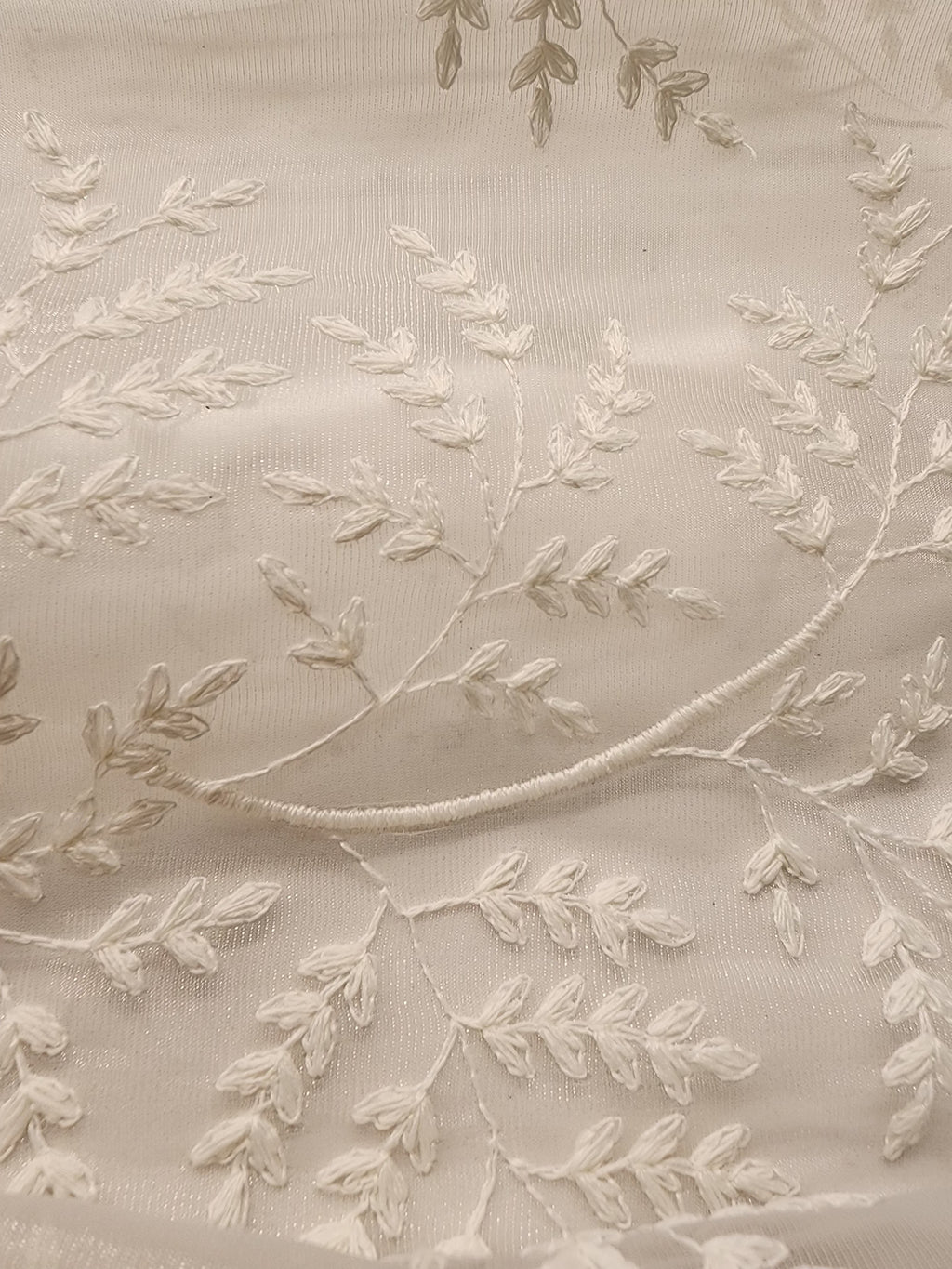 Luxury Heavy Embroidered Ivory Sheer Curtain