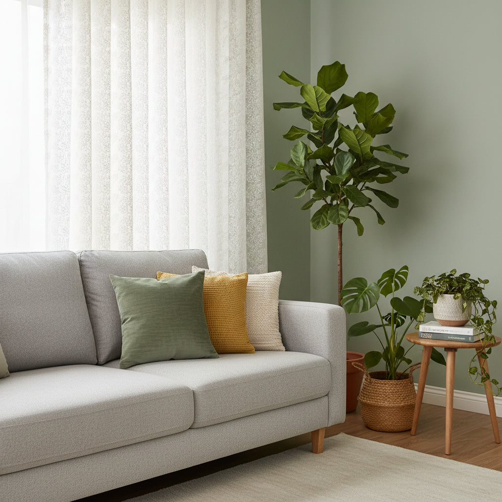 Luxury Heavy Embroidered Ivory Sheer Curtain