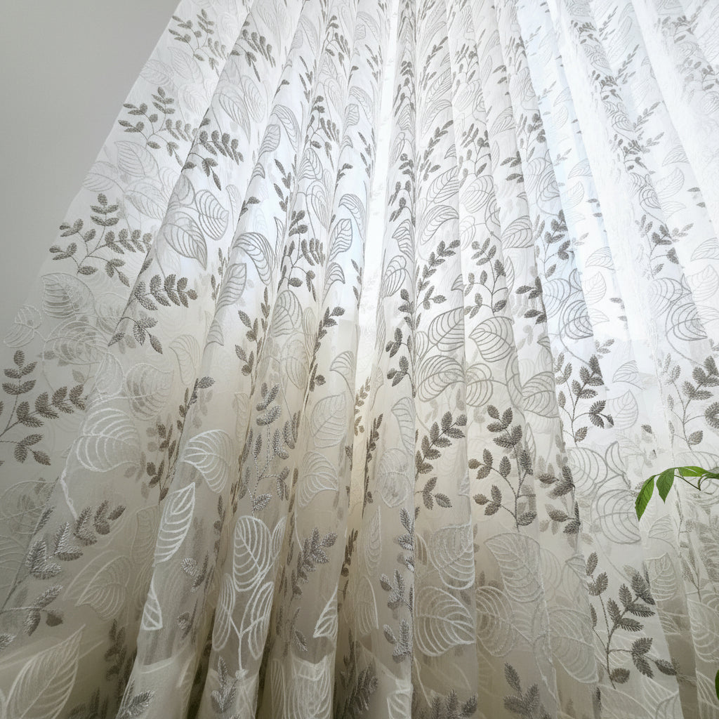 Luxury Heavy Embroidered Sheer Curtain - Set of 2