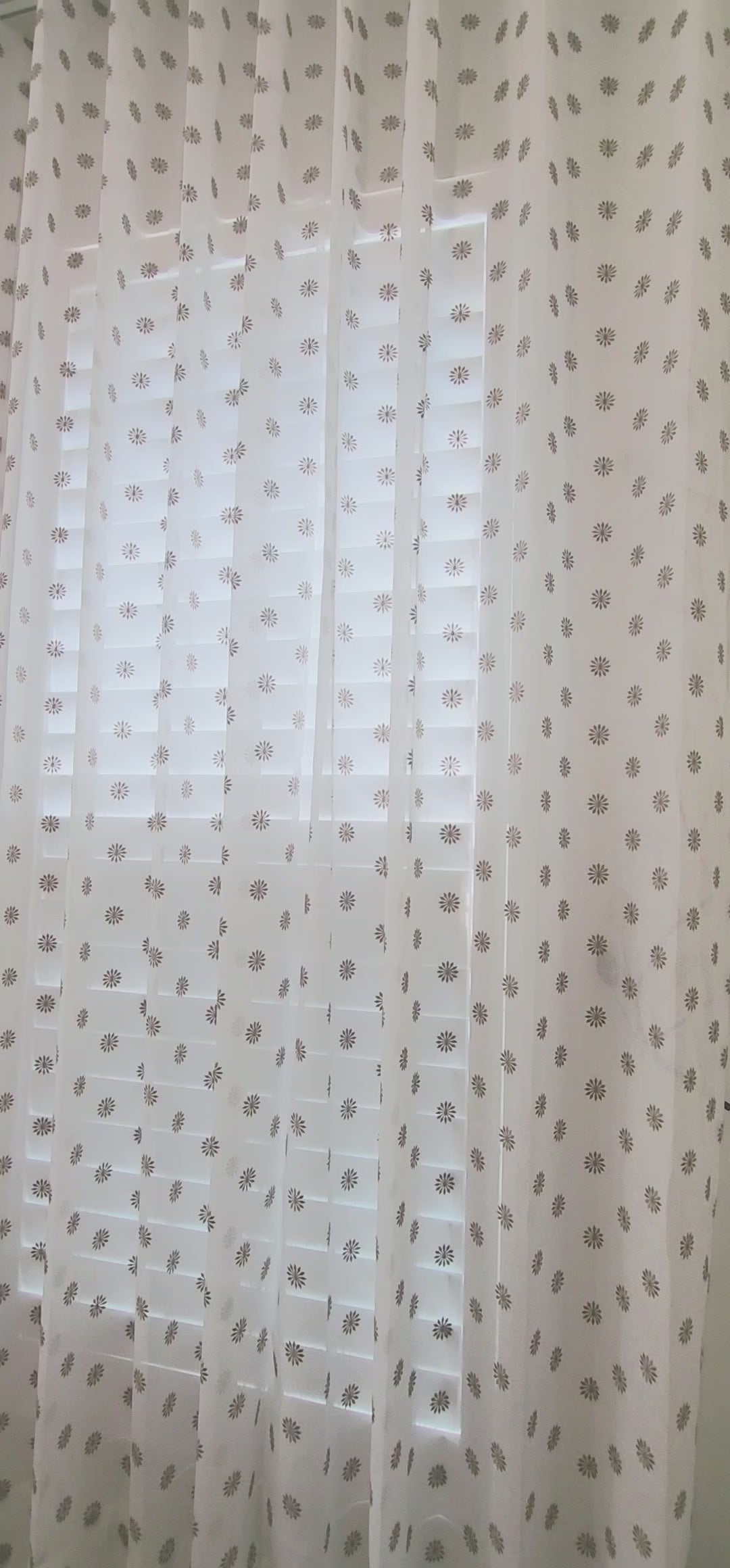 Embroidered Sheer Curtain Panels : Linen Cotton Blend